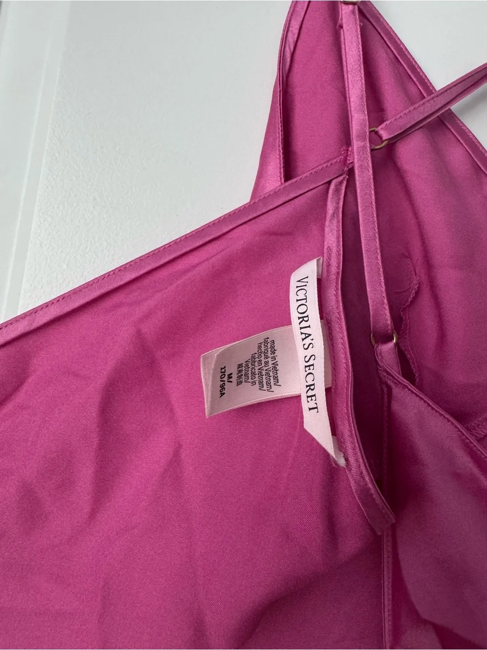 Victoria's Secret Satin Open-Back Cami & Shorts Set Hot Pink Peony sz Medium - Picture 7 of 10